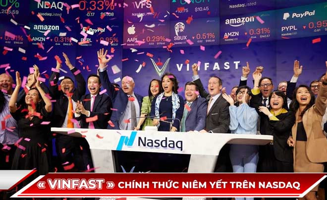 alt text: Cổ phiếu VFS của VinFast niêm yết trên sàn NASDAQ