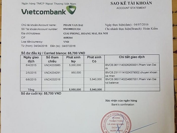Hướng dẫn sao kê ngân hàng Vietcombank từ A-Z (2023)