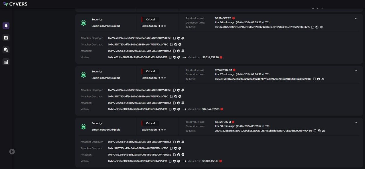 1 nền tảng DeFi bị hack 44 triệu USD