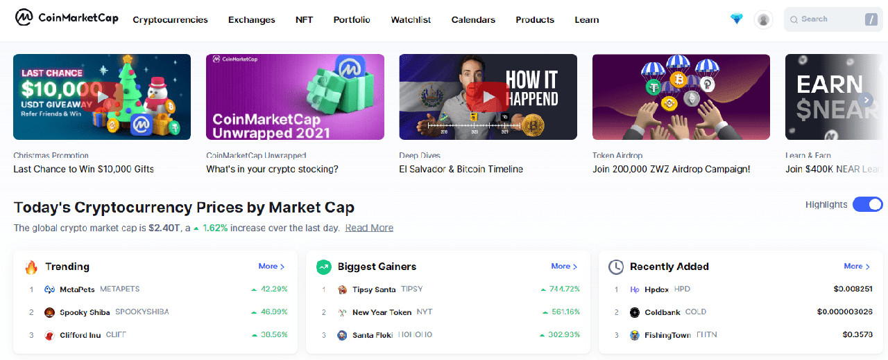 Coinmarketcap là gì? Giải thích và hướng dẫn sử dụng các tính năng cơ bản