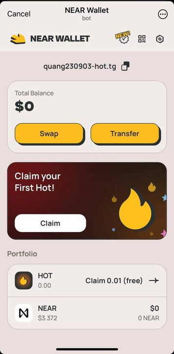 Hướng dẫn chi tiết đào HOT trên NEAR Wallet