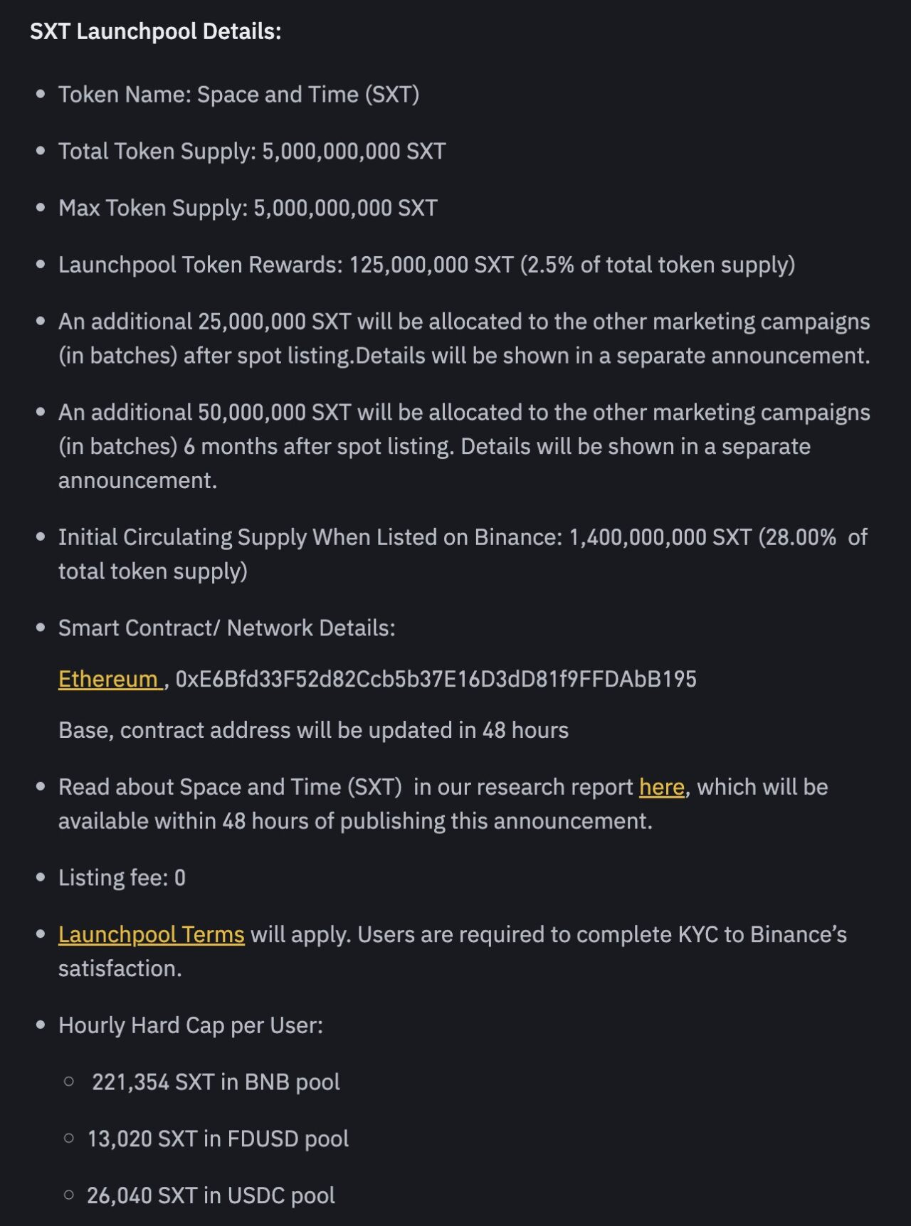 Space and Time (SXT) – Dự án thứ 69 trên Binance Launchpool