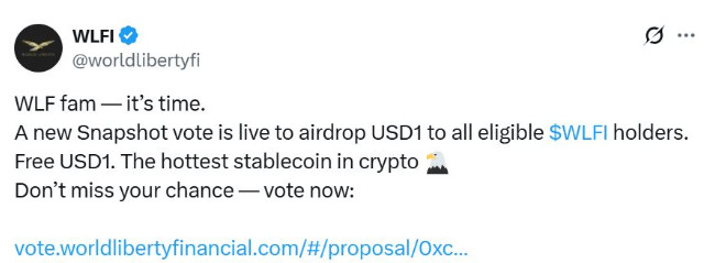 World Liberty Financial của Trump airdrop 1 USD cho những người nắm giữ WLFI
